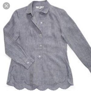 Clairidge and King scalloped edge  Linen shirt.